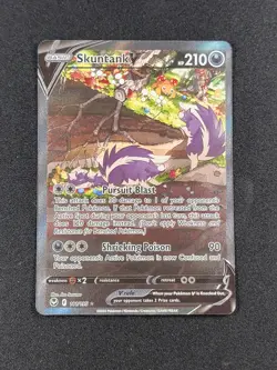 Pokemon Skuntank v Alt Art Silver Tempest TCG Card 181/195 NM Condition - Image 1