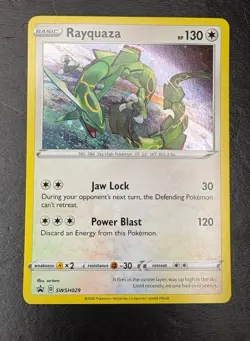 Pokemon Rayquaza Amazing Rare SWSH029 Black Star Promo Holo Near Mint NM - Image 1