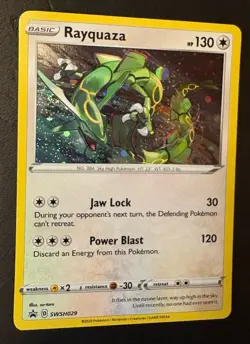 Pokemon Rayquaza Amazing Rare SWSH029 Black Star Promo Holo Near Mint NM - Image 3