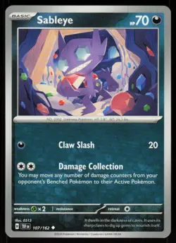 Sableye 107/162 Uncommon Temporal Forces Pokemon Near Mint - Image 1