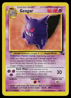 Pokemon Card - Gengar Fossil 20/62 Rare - Image 1