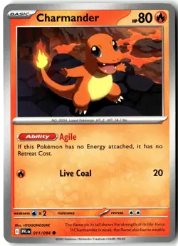 Charmander 011/094 Common Phantasmal Flames Pokemon Near Mint - Image 1