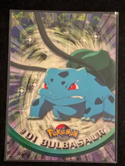 1999 Topps Pokemon Bulbasaur #01 TV Animation Series 1st Print Blue Logo L105 - Image 1