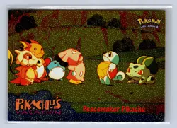 1999 Topps Pokemon TV Animation Foil Pikachu's Vacation Peacemaker Pikachu #46 - Image 1