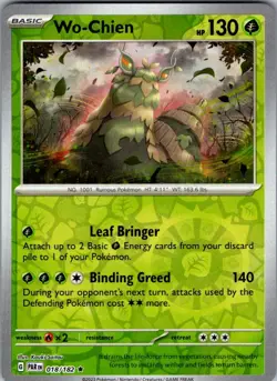 Wo-Chien Paradox Rift 018/182 Rare Reverse Holo Pokemon Near Mint - Image 1
