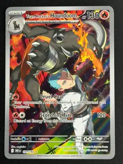 2025 Pokemon Team Rocket's Houndoom 191/182 IR Full Art Illustration Rare EN - Image 1