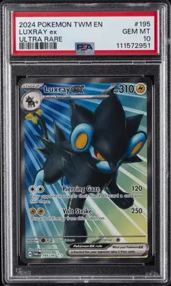 2024 POKEMON TWM EN-TWILIGHT MASQUERADE ULTRA RARE #195 LUXRAY EX PSA 10 - Image 1