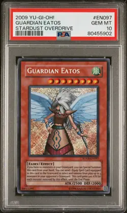 2009 YUGIOH SOVR-EN097 GUARDIAN EATOS SECRET RARE PSA 10 GEM MINT #80455902 - Image 1