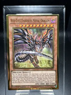 YuGiOh RED-EYES DARKNESS METAL DRAGON | MGED-EN009 Premium Gold Rare 1st LP - Image 1