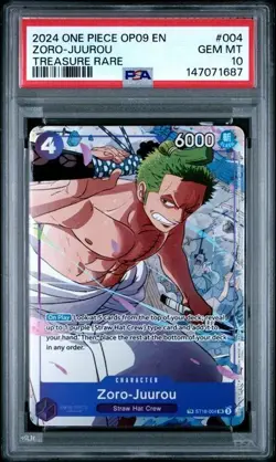 2024 ONE PIECE OP09-EMPERORS IN THE NEW WORLD TREASURE RARE ZORO-JUUROU PSA 10 - Image 1