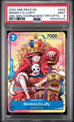 2024 ONE PIECE PROMOS #043 MONKEY D. LUFFY PSA 9 - Image 1