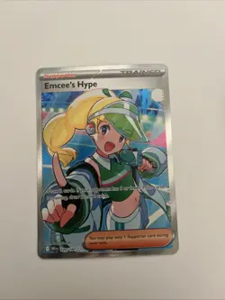 Emcee's Hype 220/182 Sv10: Destined Rivals Holo Full Art Pokemon Trainer Card - Image 1