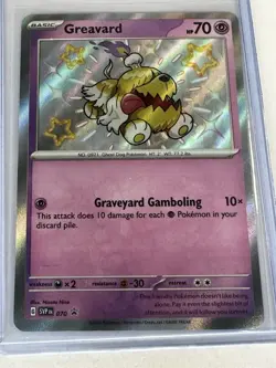 Greavard Black Star Promo Shiny Holo Rare PALDEAN FATES Pokemon TCG Card 070 - Image 1