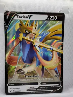 Zacian V 138/202 Jumbo Card Promo Ultra Rare Full Art Holo Pokemon TCG English - Image 1