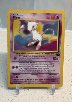 Pokemon TCG Mew #8 WOTC Promo Black Star Rare Non-Holo Card HP - Image 1