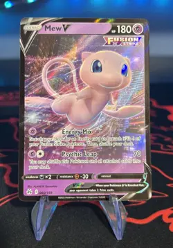 Pokemon Mew v TCG Fusion Strike Ultra Rare Holo Card 060/159 NM Condition - Image 1