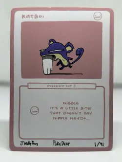 RATTATA x RATBOI 1/91 - JWILLY POKEDERP POKEMON CARDS ( PSA BGS CGC TCG TAG ) - Image 1
