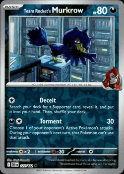 TEAM ROCKET'S MURKROW 127/182 UNCOMMON DESTINED RIVALS POKEMON REVERSE HOLO NM - Image 1