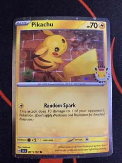 Pikachu 051/162 Pokemon Day STAMPED Cosmos Pokemon Day Promo DOUBLE SWIRL 🌀🌀 - Image 1