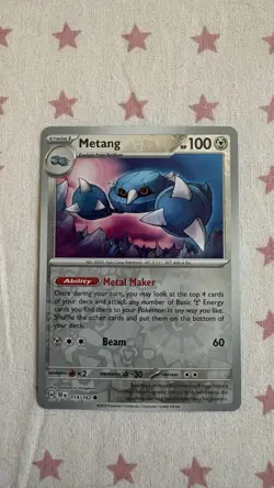 Metang 114/162 Temporal Forces Reverse Holo Pokemon TCG Card - Image 1