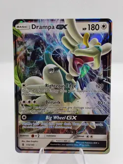 Drampa GX - SM Guardians Rising #115/145 Ultra Rare Holo Full Art Pokemon TCG - Image 1