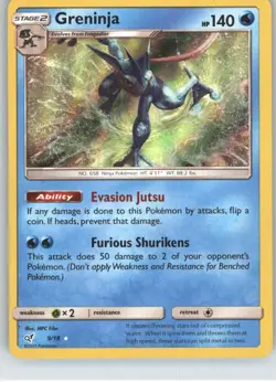Greninja 9/18 Ultra Rare Detective Pikachu Pokemon Holo Near Mint - Image 1