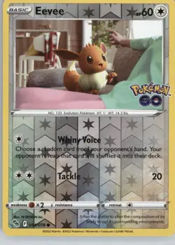 Eevee 054/078 Common Pokemon GO Pokemon Reverse Holo Near Mint - Image 1