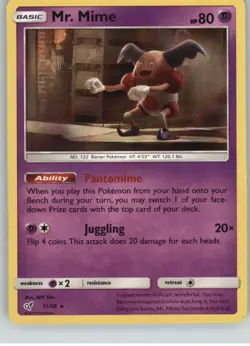 Mr. Mime 11/18 Rare Detective Pikachu Pokemon Holo Near Mint - Image 1