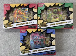 Pokemon TCG Ascended Heroes ex Box Mega Feraligatr Emboar Meganium Lot of 3 - Image 1