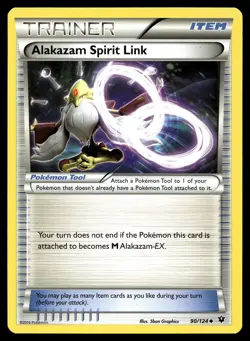 POKEMON ALAKAZAM SPIRIT LINK FATES COLLIDE 90/124 UC NM/M - Image 1