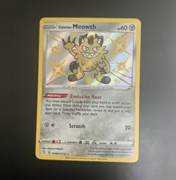 Galarian Meowth SV086/SV122 Shining Fates Shiny Vault Holo - Image 1