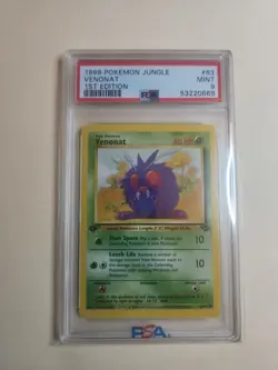 1999 Pokemon Jungle 1st Edition #63 Venonat 🔥 PSA 9 🔥 Mint - Image 1