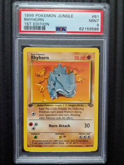 1999 Pokemon Jungle 1st Edition Rhyhorn 61/64 PSA 9 Min - Image 1