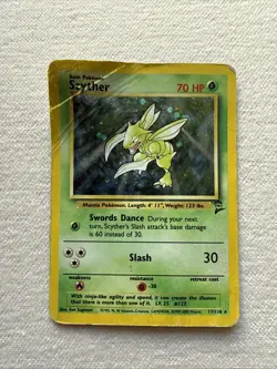 2000 Vintage Pokemon TCG Base Set 2 #17/130 Grass Scyther Holo Rare - Image 1