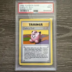 1999 Pokemon Clefairy Doll Shadowless Base Set 70/102 PSA 9 - Image 1