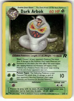 Dark Arbok 2/82 Holo Rare Team Rocket Pokemon Unlimited Holo Damaged - Image 1