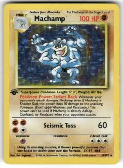 Machamp 8/102 Holo Holo Rare Deck Exclusives Pokemon Damaged - Image 1