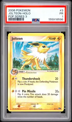 2006 POKEMON POP SERIES 3 #3 JOLTEON-HOLO PSA 1 - Image 1