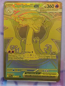 PSA 8 MINT Pokemon Mega Charizard X ex Gold 130/094 Phantasmal Flames (English) - Image 2
