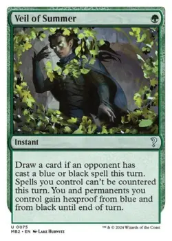 Veil of Summer (White Border) - Near Mint MTG Mystery Booster 2 - Image 1