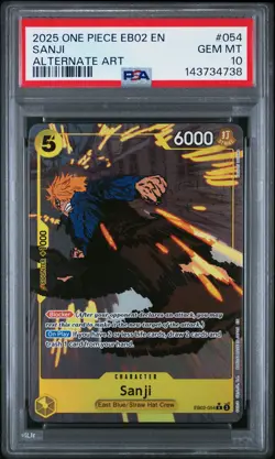 PSA 10 2025 One Piece Eb02 Extra Booster Anime 25th Collection #054 Sanji GEM MT - Image 1