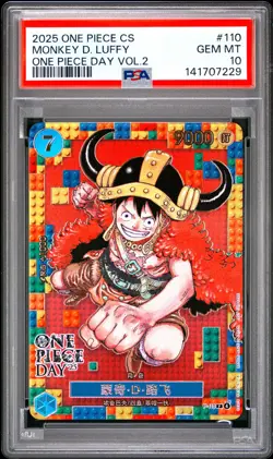 Monkey D. Luffy PSA10 2025 One Piece Simplified Chinese One Piece Day Vol.2 #110 - Image 1