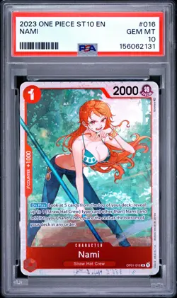 2023 One Piece Nami Three Captains ST10 OP01-016 PSA 10 Gem Mint - Image 1