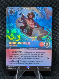 Disney Lorcana Wilds Unknown BRUNO MADRIGAL Oasis Oracle Epic Foil #218/204 - Image 1