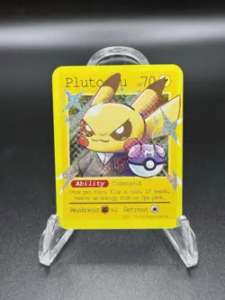 Plutochu (Pikachu) Team Rocket #60 - Pluto Coco Mini - Holo - Fan Art Card - Image 1
