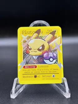 Plutochu (Pikachu) Team Rocket #60 - Pluto Coco Mini - Holo - Fan Art Card - Image 2