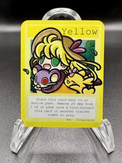 Yellow (Pikachu) - Pluto Coco Mini - Holo - Haroopigu Fan Art Card - Image 1