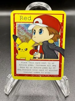 Red (Pikachu) - Pluto Coco Mini - Holo - Yellow Pluto Village Fan Art Card - Image 1