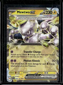 Mewtwo ex 058/182 Paradox Rift Double Rare NM Pokemon TCG Holo Card SV04 - Image 1