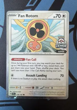 Pokemon Fan Rotom Premier Ball League Judge Stamp SCR EN Card 118/142 - Image 1
